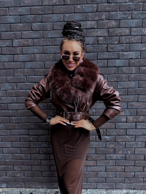 CHOCO jacket with choco fur "SAPPHIRE" CV2183 PRE-ORDER